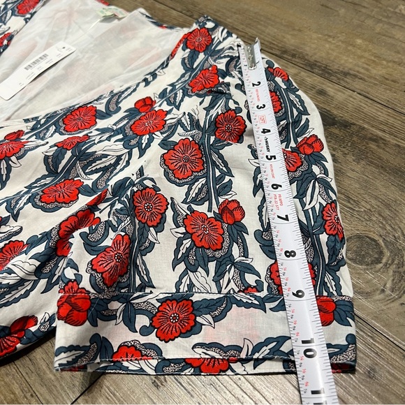 NWT J.Crew V-neck Maxi in Ivory Cerise Poppy Print Floral Cotton Tiered Dress - Picture 16 of 16